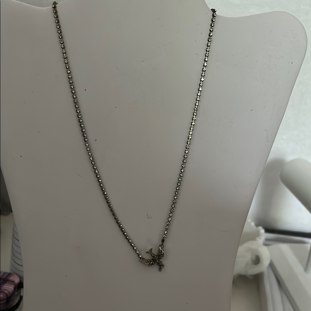 Betsey Johnson Rhinestone Bird Adjustable Necklace.